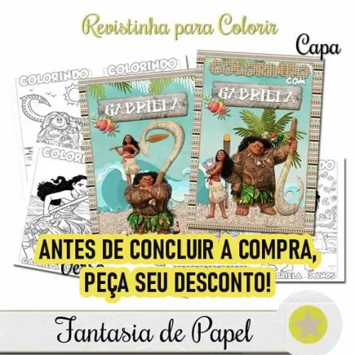 Revistinha para Colorir Moana 20x14,5
