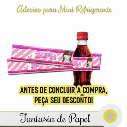 Rótulo para Mini Refrigerante Circo Rosa
