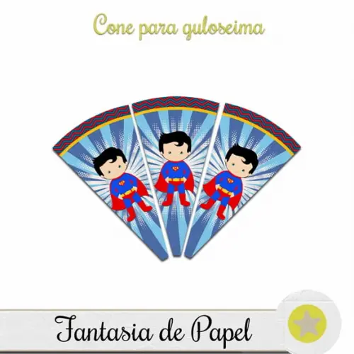 Cone para Guloseimas Super Homem