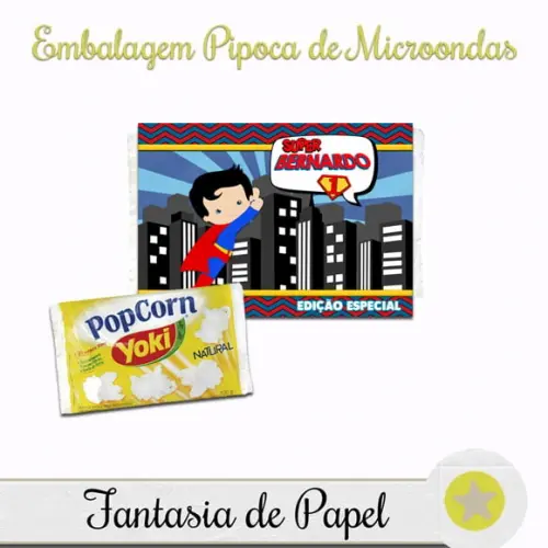 EMBALAGEM PIPOCA MICROONDAS SUPER HOMEM