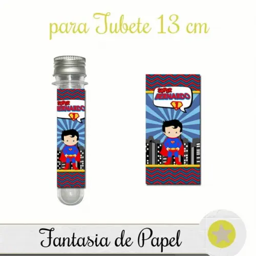 ADESIVO PARA TUBETE SUPER HOMEM