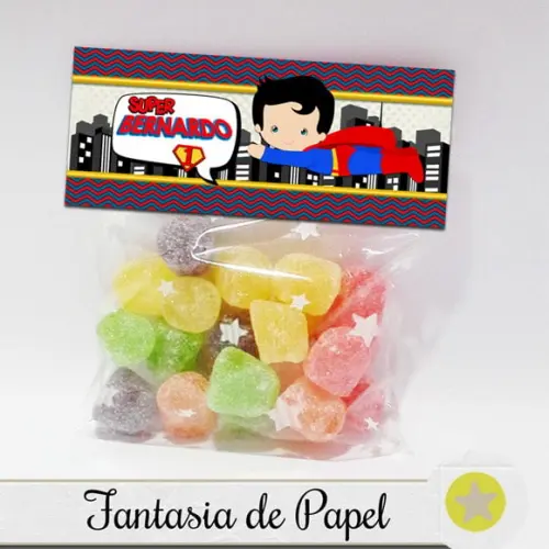 LAPELA + SAQUINHO DOCE SUPER HOMEM