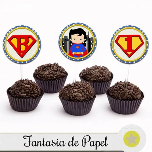 TOPPER PARA DOCE SUPER HOMEM