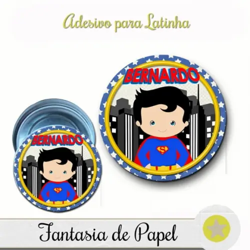 ADESIVO PARA LATINHA SUPER HOMEM