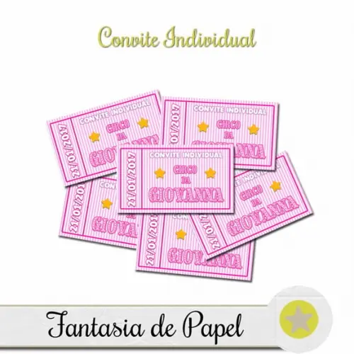 CONVITE INDIVIDUAL CIRCO ROSA