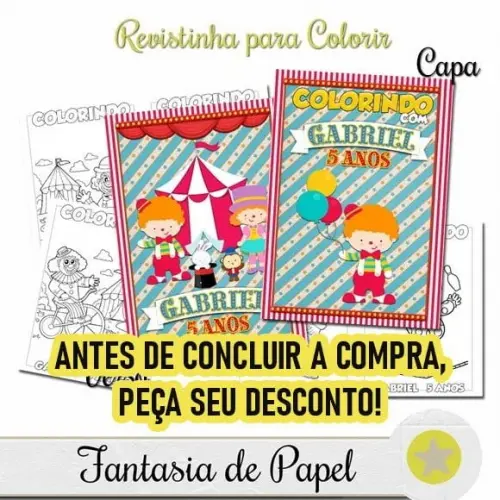 Revistinha para Colorir Circo 20x14,5