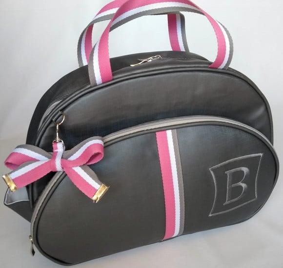 Bolsa Clássica com Listras Bicolor
