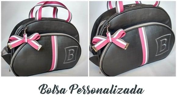 Bolsa Clássica com Listras Bicolor