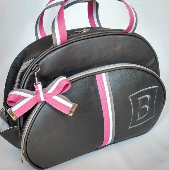 Bolsa Clássica com Listras Bicolor