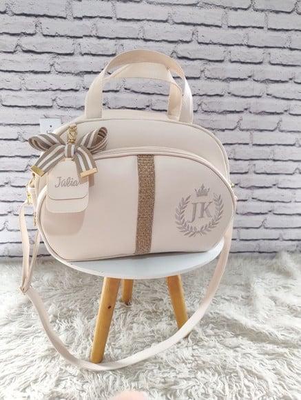 Bolsa Maternidade G Bege com Detalhes Tresse