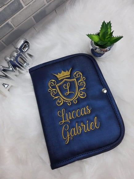 Capinha De Vacina, Porta Documentos ( Azul Marinho )