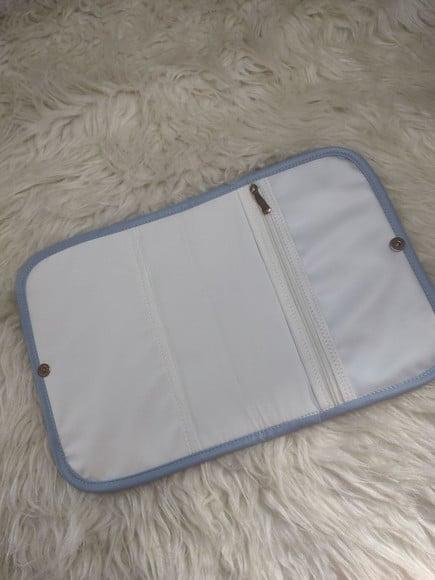 Capinha De Vacina, Porta Documentos (cinza E Azul Bebê)