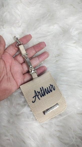 Chaveiro Bolsa Maternidade (tag Birdao) Aveia com Azul