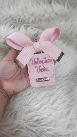Chaveiro com Laço de Bolsa Maternidade Rosa Bebê