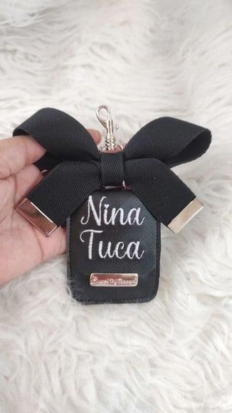 Chaveiro com Laço de Bolsa Maternidade Preto e Branco