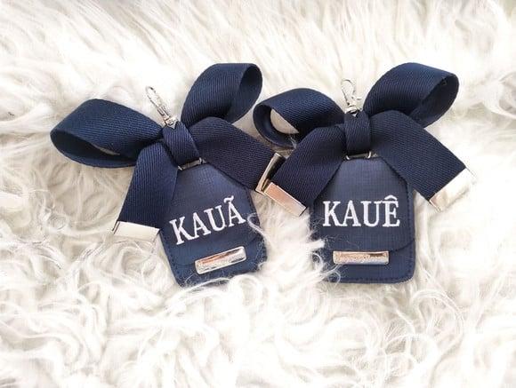 Kit 2 Chaveiros Laço para Bolsa Maternidade Azul Marinho