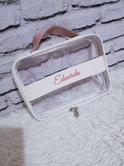 Kit 4 Saquinhos com Tag + 1 Malinha m Branco e Rose