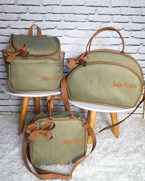 Kit Maternidade Bolsa Frasqueira Mochila 2 em 1 Verde