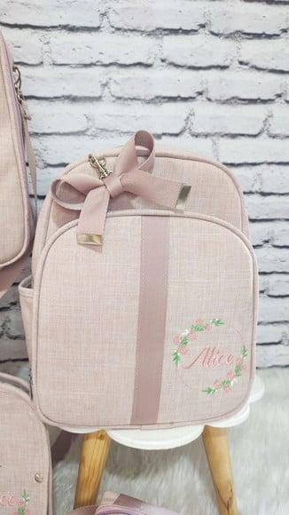Kit Maternidade Coleção Linho Luxo Rose + Necessaire Brinde