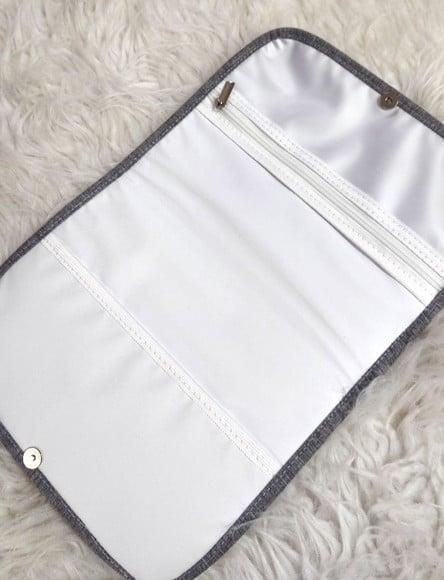 Kit Maternidade Linho Cinza e Rose (saquinhos/ Necessaire E)