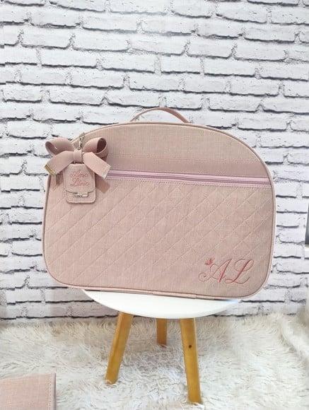 Kit Maternidade Linho Rose ( Mala / Mochila Troc e Brinde