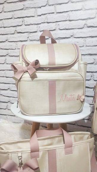 Kit Maternidade Linho Luxo Rose e Bege