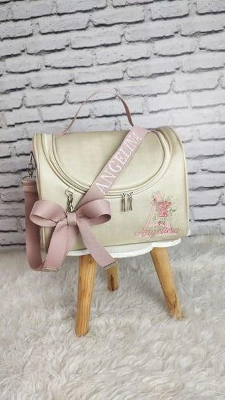 Kit Maternidade Luxo Bege (champagne) Perolizado com Rose