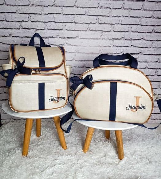 Kit Maternidade Personalizado Bege com Detalhes Caramelo