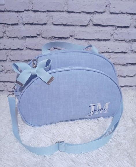 Kit Maternidade Personalizado Linho Azul Bebê Personalizado