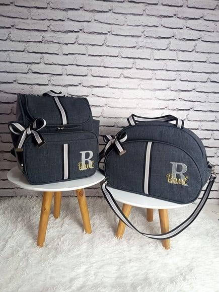 Kit Maternidade Personalizado Linho Luxo Preto