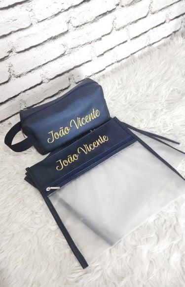 Kit Maternidade Saquinhos e Necessaire ( Sintético Azul
