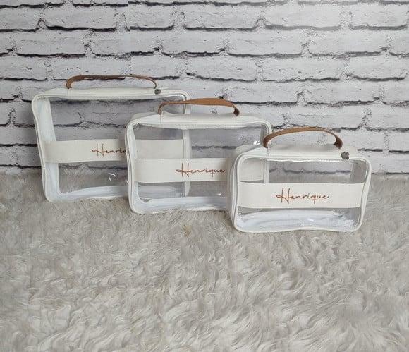 Kit Organizadores de Mala Maternidade Branco Caramelo