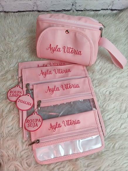 Kit Saquinhos Creche + Bolsinha Higiene + Porta Fraldas