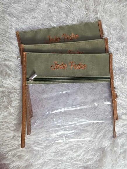 Kit Saquinhos Maternidade Personalizado Verde Musgo Caramelo