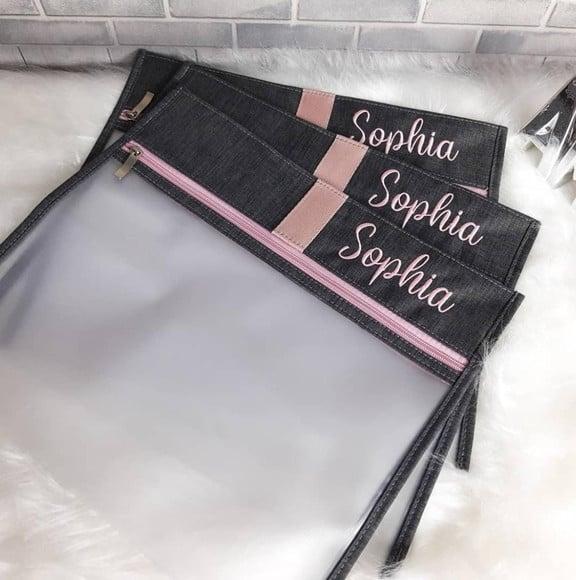 Kit Saquinhos Maternidade Personalizado ( Linho e Sintético)