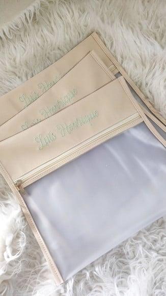 Kit Saquinhos Maternidade Personalizado Bege e Verde