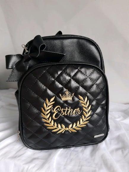 Mochila Maternidade (preta e dourada)