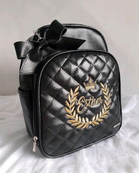 Mochila Maternidade (preta e dourada)