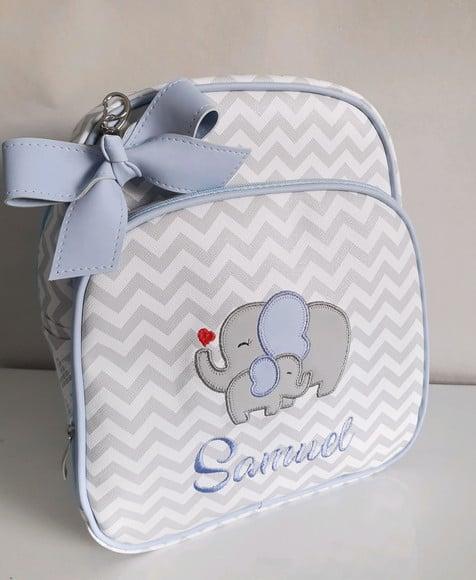 Mochila Maternidade Personalizada Chevron Elefantinho