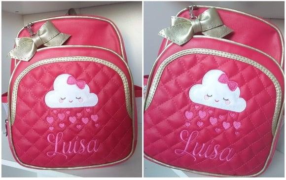 Mochila Pink Nuvem ( chuva de bençãos)