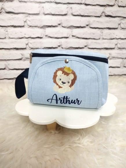 Porta Fraldas E Lenço Umedecido Personalizado Leãozinho