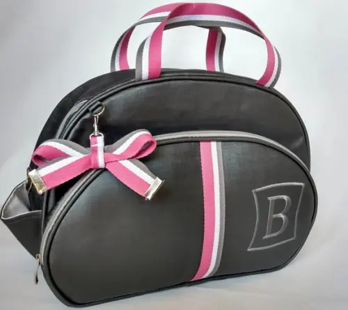 Bolsa Clássica com Listras Bicolor