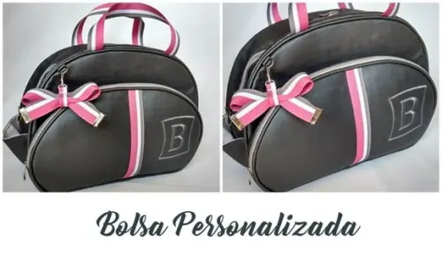 Bolsa Clássica com Listras Bicolor