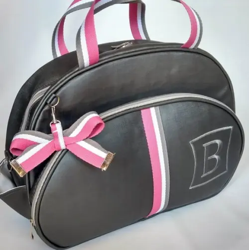 Bolsa Clássica com Listras Bicolor