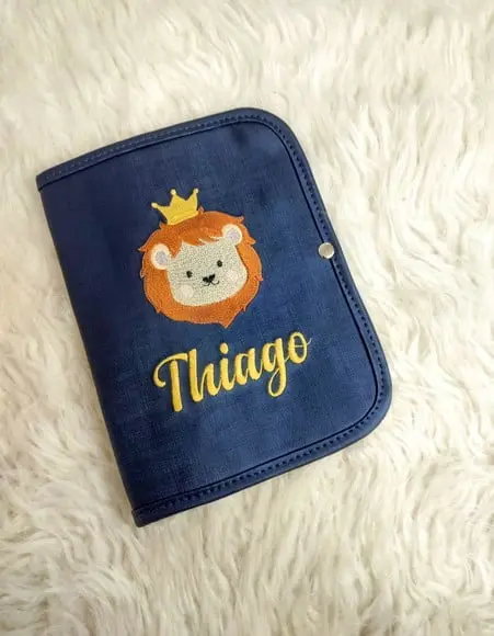 Capinha De Vacina, Porta Documentos ( Azul Marinho )