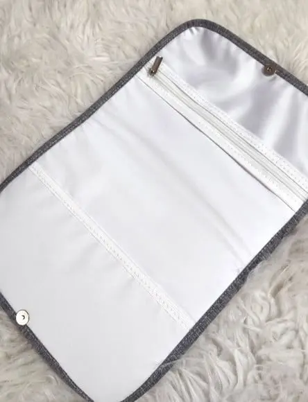 Capinha de Vacina, Porta Documentos ( Linho Aveia e Rose)