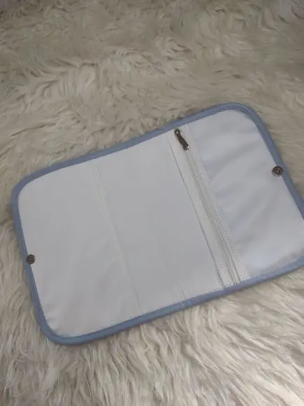 Capinha De Vacina, Porta Documentos (cinza E Azul Bebê)