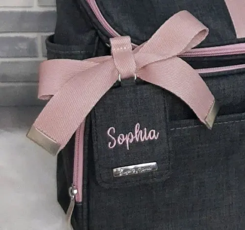 Chaveiro com laço de Bolsa Maternidade com tag