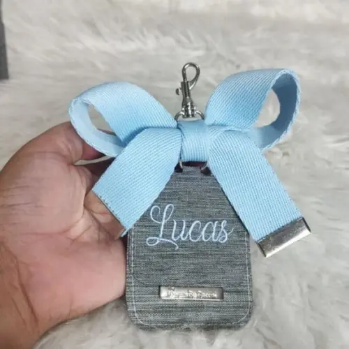 Chaveiro com Laço de Bolsa Maternidade com Tag