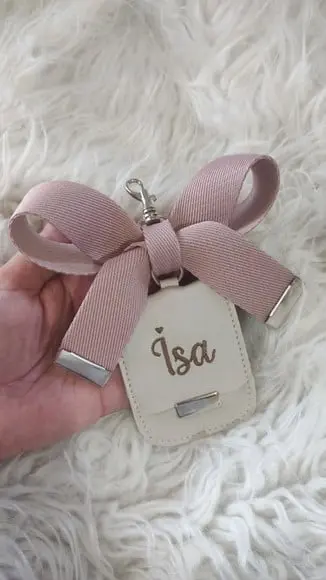 Chaveiro com Laço de Bolsa Maternidade com Tag